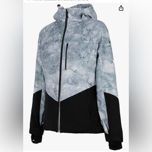 4F Women’s Ski Jacket sz M - Ice Blue and Black NWT